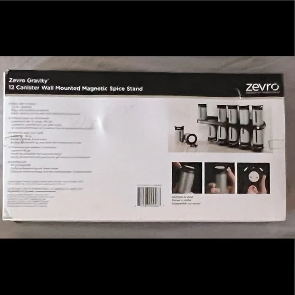 BNWT Zero Gravity 12-Canister Wall-MountMagnetic Spice Rack in